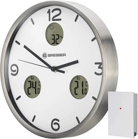 Zegar ścienny 30cm z pomiarem temperatury i wilgotności BRESSER MyTime io