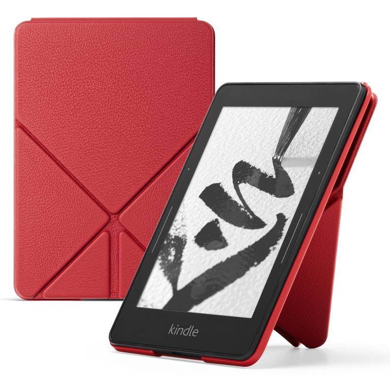 Skórzane etui Origami dla Kindle Voyage (7th Generation) - czerwone