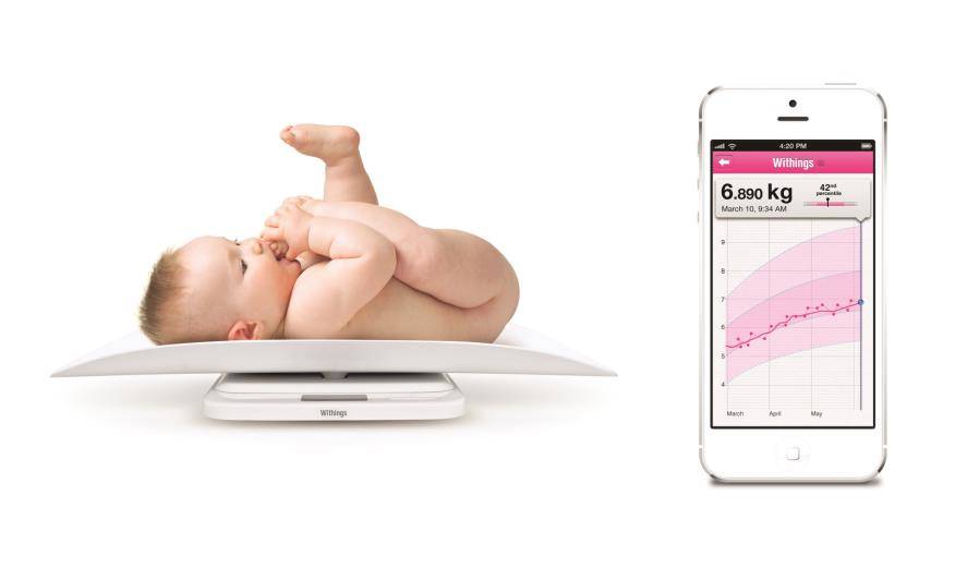 Withings Smart Kid Scale. Elektroniczna waga Smart Kid firmy Withings do ważenia niemowląt i małych dzieci dla urządzeń z systemem iOS